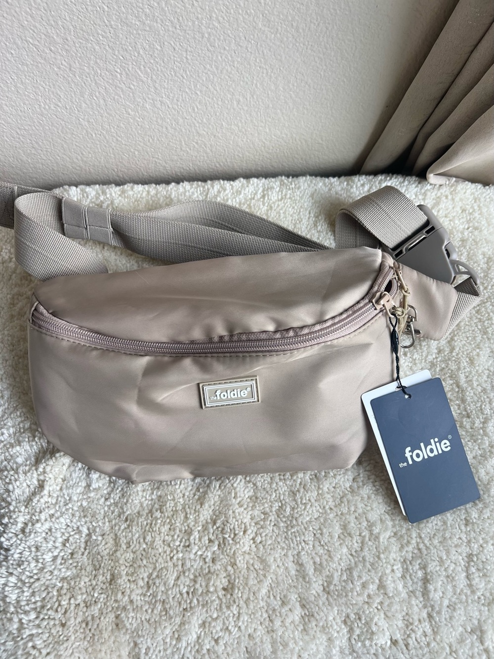 NWT The Foldie Beige Crossbody Bag